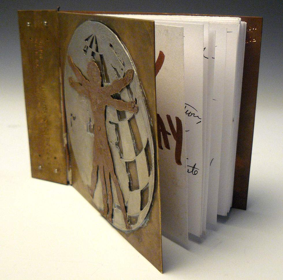 vitruvian man metal book