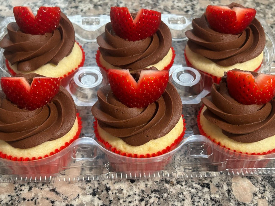 Strawberry topped cupcakes