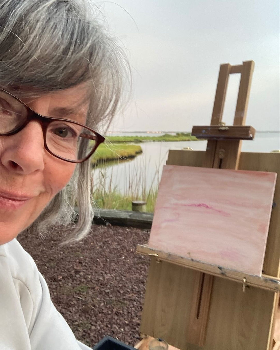 Early morning plain air painting on the bay.