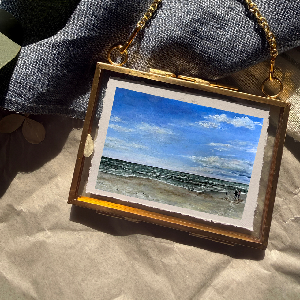 I ran across these two one afternoon and had to paint them.  The shoreline is so vast and they were the punctuation marks!!!