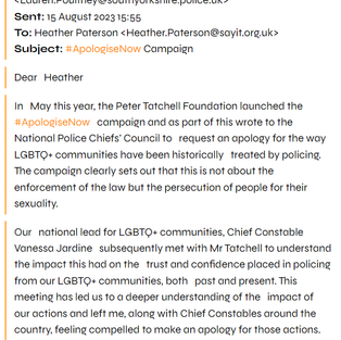 BREAKING NEWS: South Yorkshire Police Chief Constable Apologises to LGBTQ+ communities