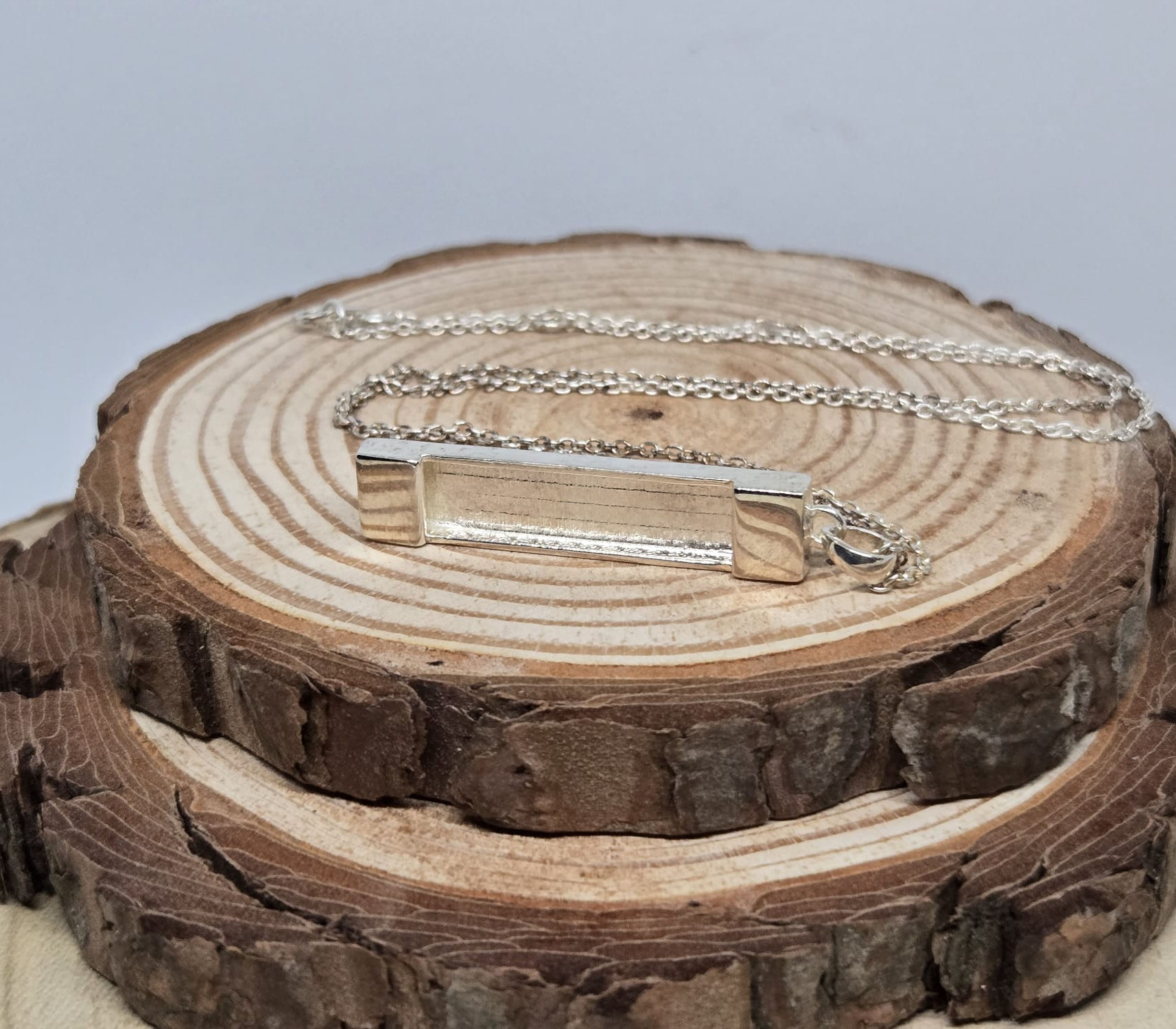 Eternal Whispers Unisex Oblong Memorial Pendant - 925 Sterling Silver