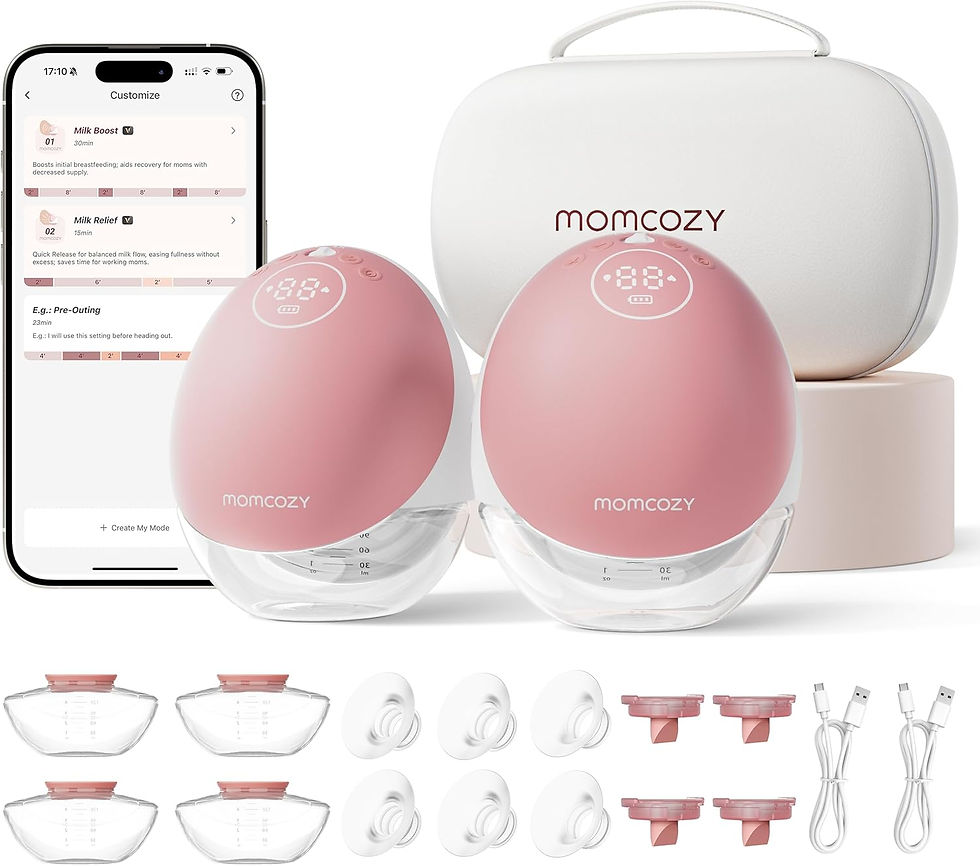 Momcozy Hands Free Breast Pump Mobile Flow | M9 Upgrade, Electric & App Control, Personalized Multi-Modes & 15 Levels, Wearable Pump Breastfeeding
