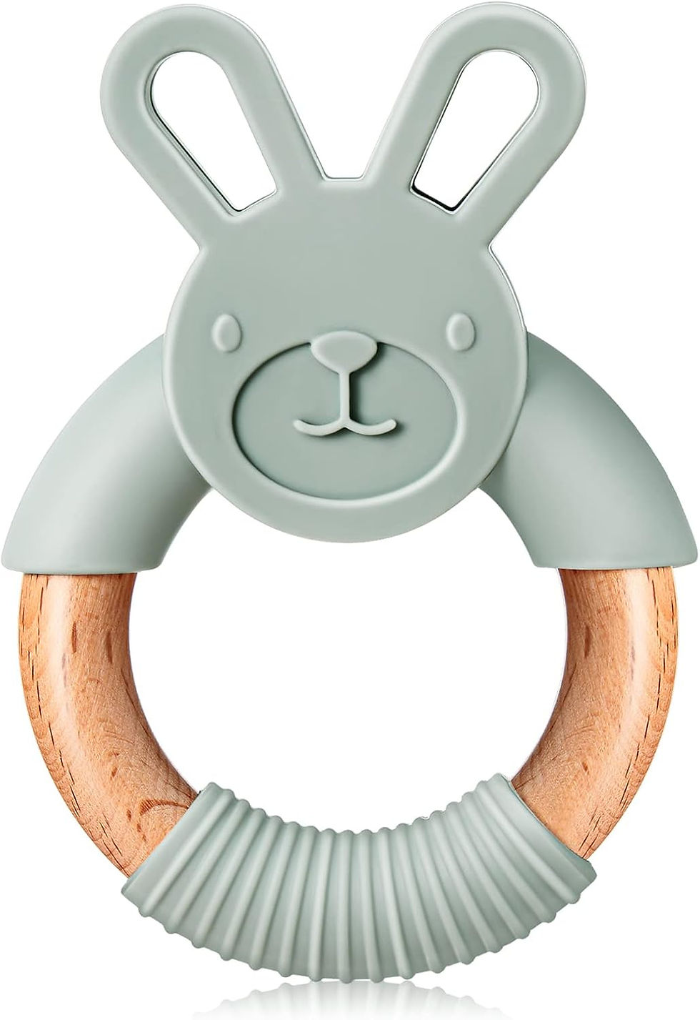 Natural rubber bunny teether for babies