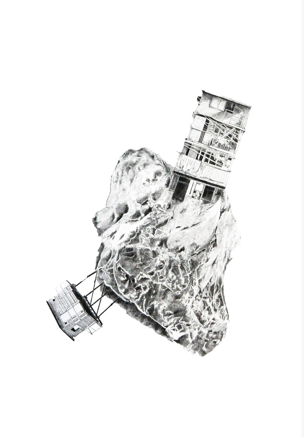 Hiç yer-yok- Asitsiz kağıt üzerine mürekkep_70x100 cm._2020