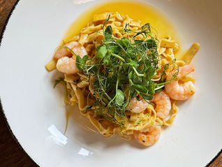 Preserved lemon and king prawn tagliatelle