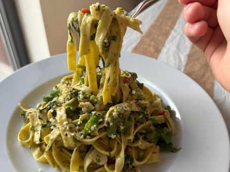Tenderstem, Chilli & Hazelnut Tagliatelle