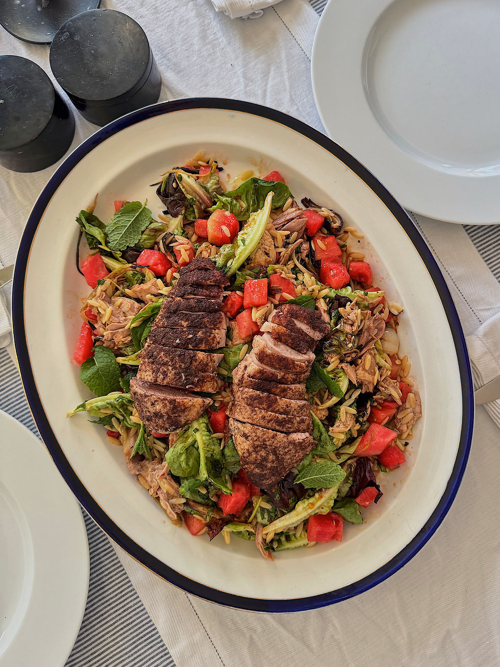 Five-Spice Duck, Watermelon & Orzo Salad