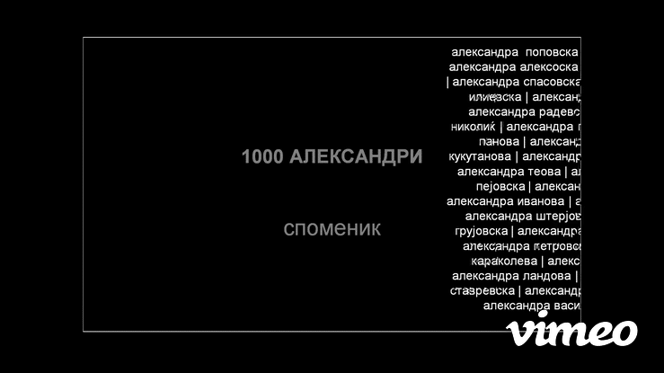 1000 Alexandras (A Monument) by Poposki