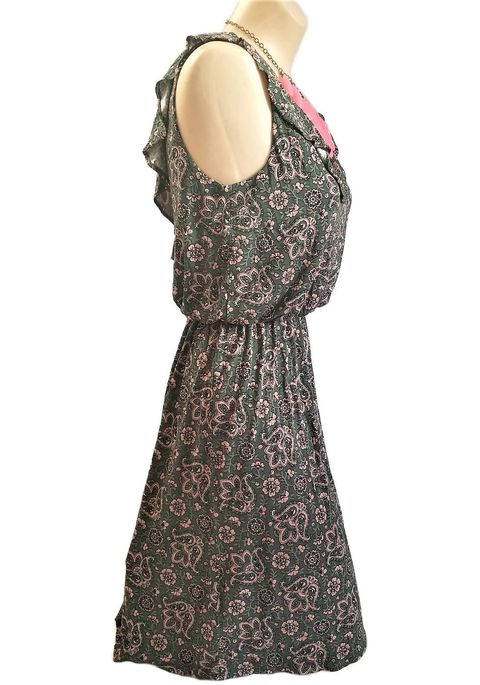 Thumbnail: Loft Ruffle V Neck Dress XS