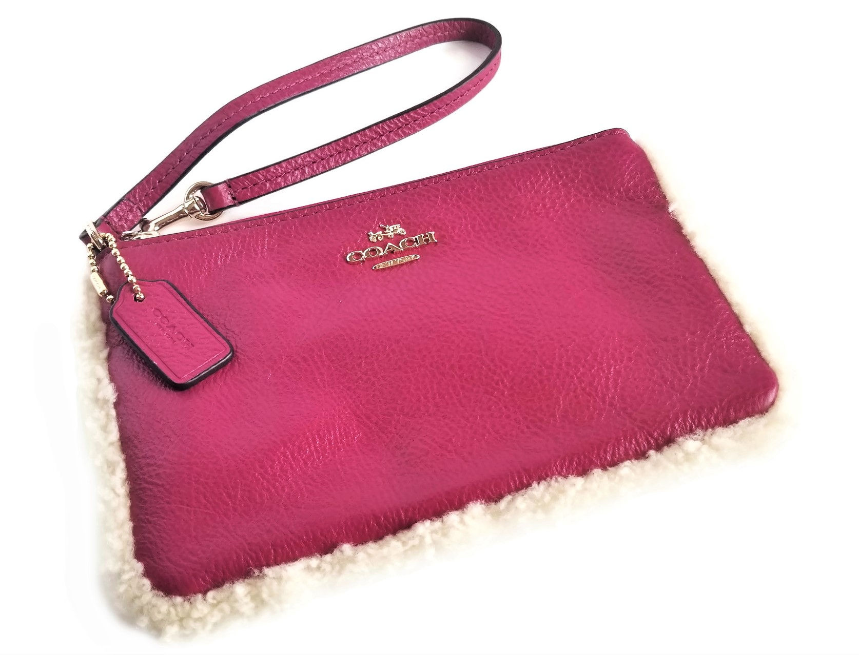 Coach Shearling Wristlet