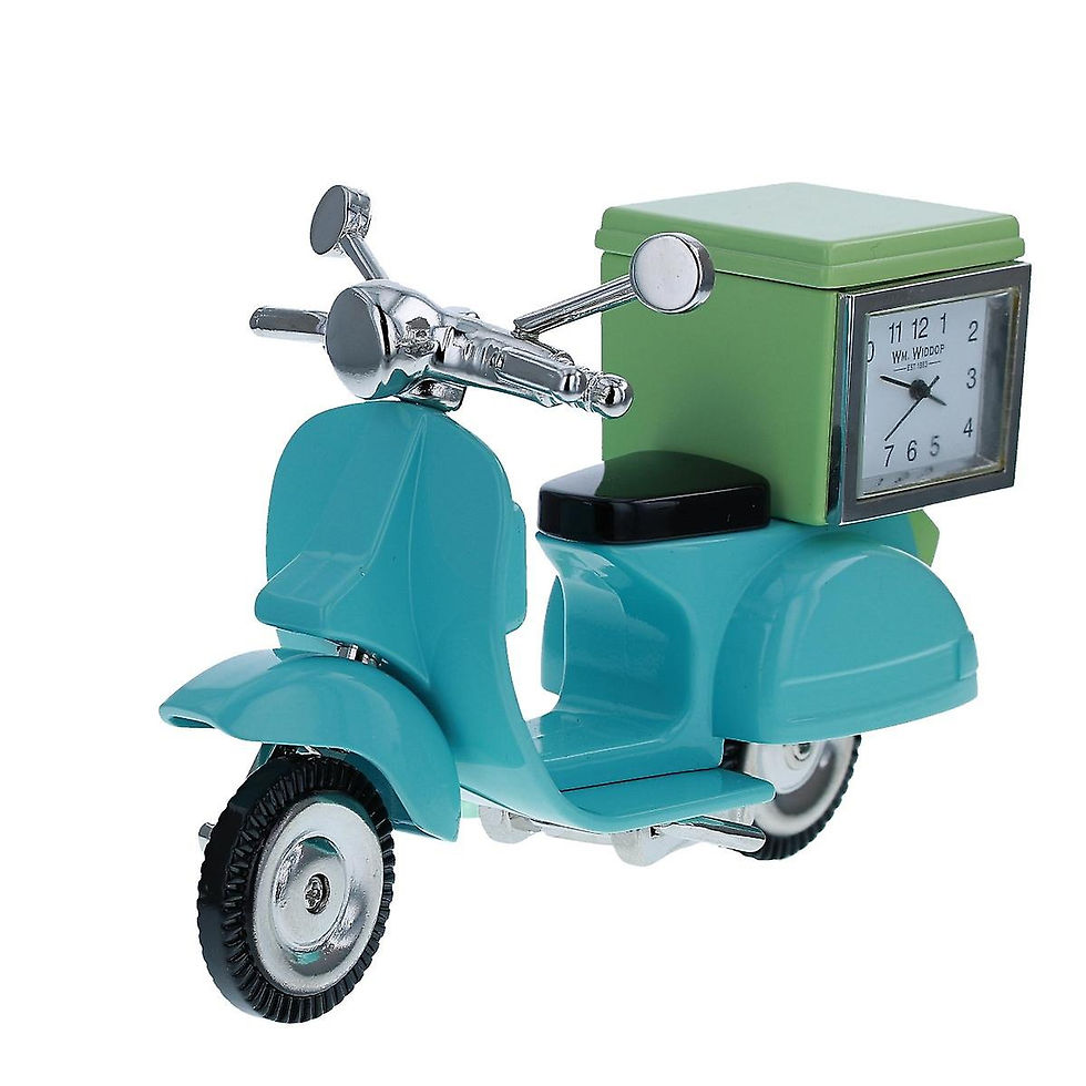 Miniature : Horloge miniature - Vespa Livraison Bleu