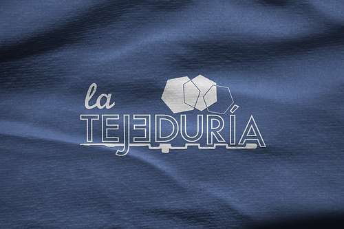Blue Fabric Material with Logo