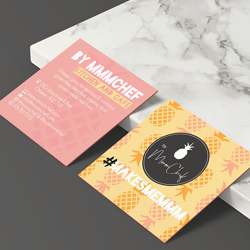 By Mmm Chef Business Cards on marble slab