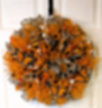 Orange, black and natural wreath with monarch butterfly theme