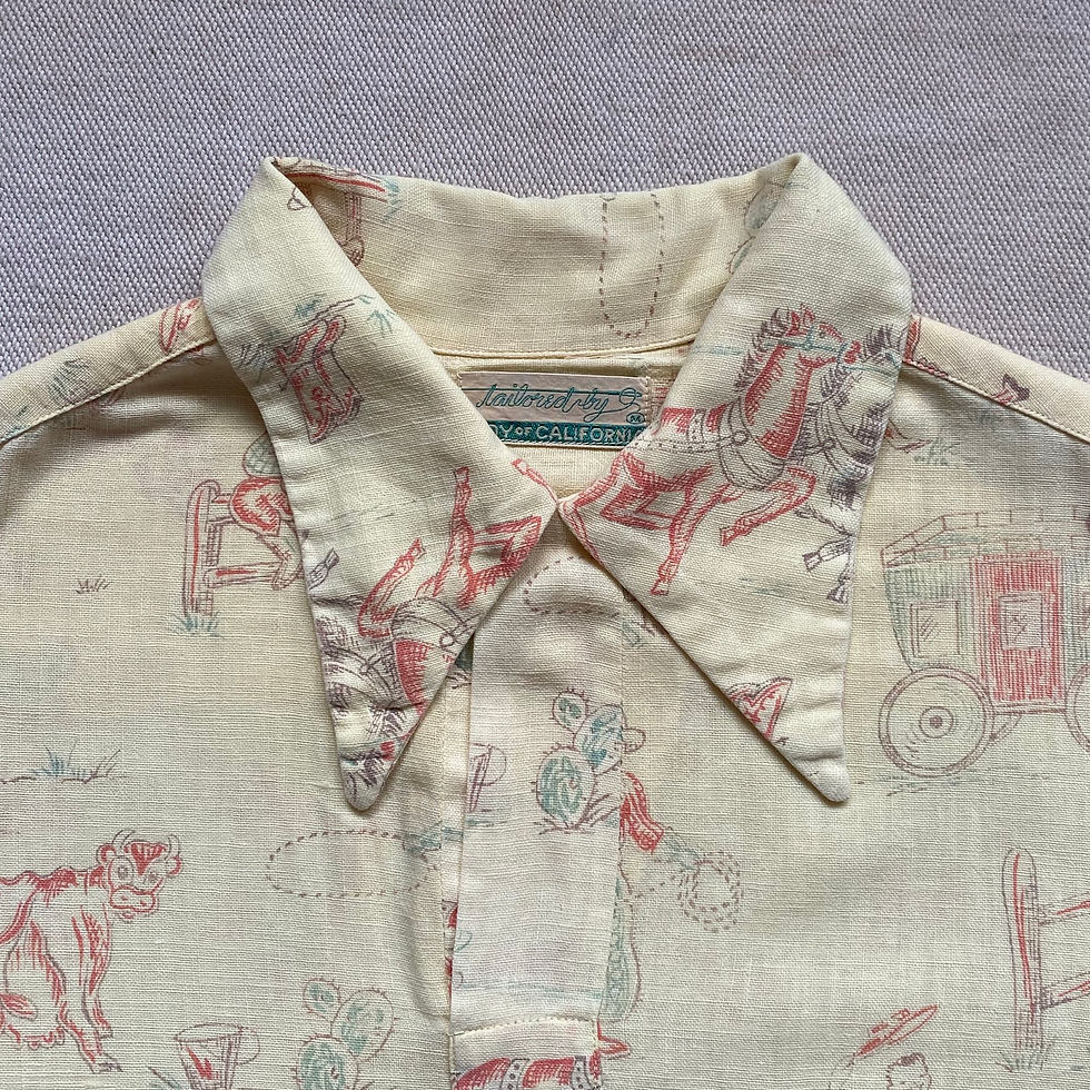 Miniaturbild: 40’s TROY OF CALIFORNIA WESTERN PRINT PULLOVER COTTON SHIRT