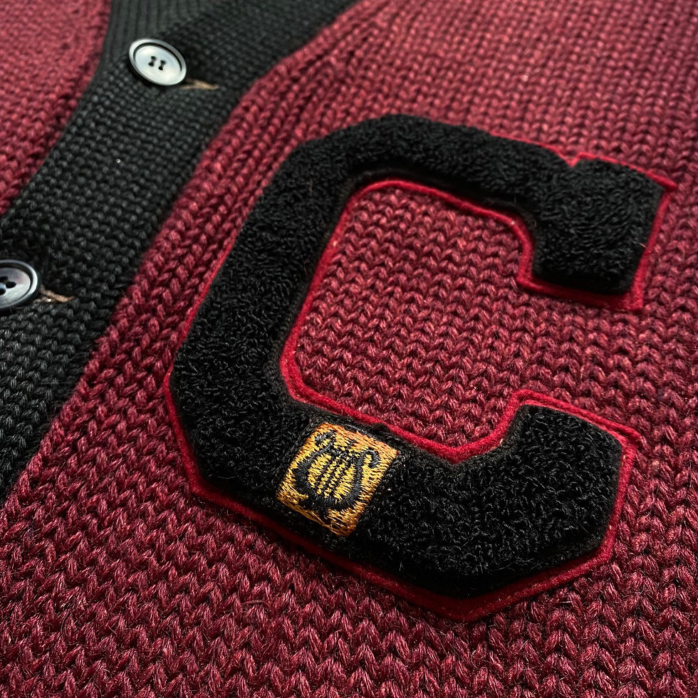 縮圖：50-60’s UNKNOWN BRAND VARSITY KNIT WOOL CARDIGAN 