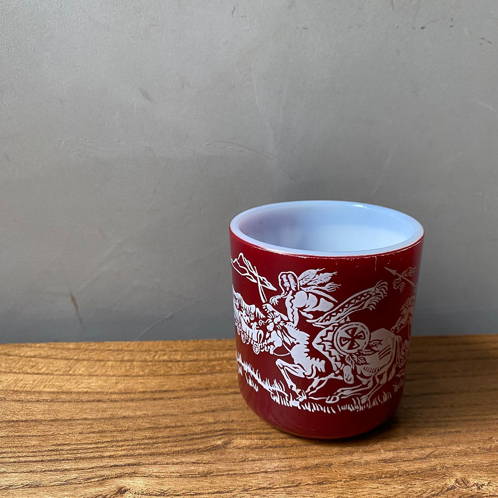 섬네일: 60’s HAZEL ATLAS NATIVE AMERICAN INDIAN GLASS MUG