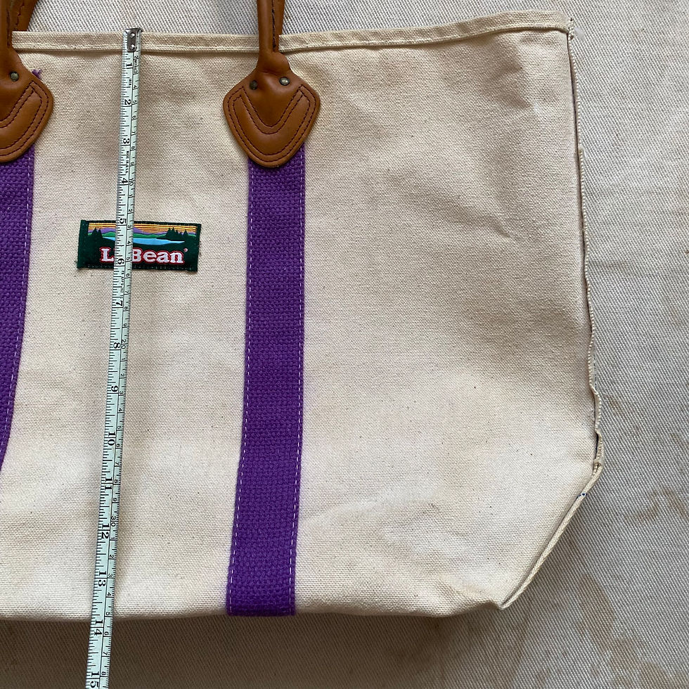 Thumbnail: 80’s L.L.BEAN CANVAS TOTE BAG WITH LEATHER HANDLE