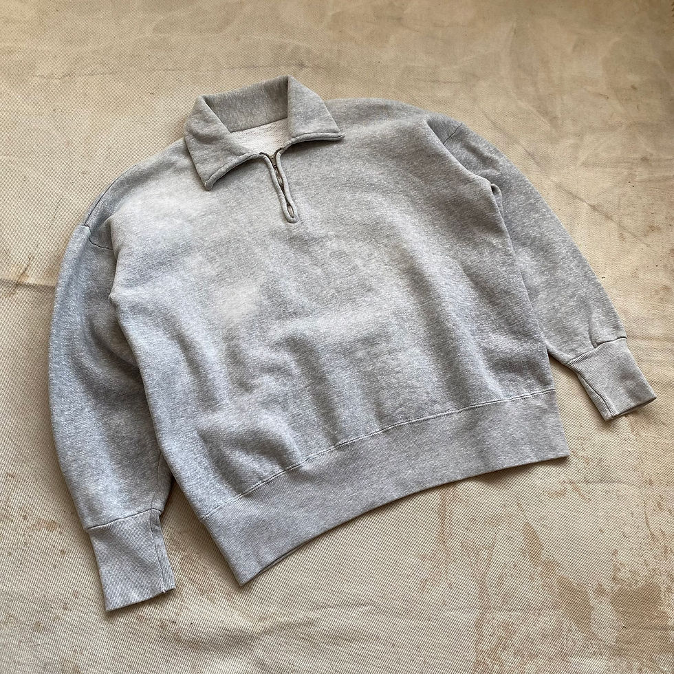縮圖：60’s UNKOWN BRAND QUARTER ZIP PLAIN SWEAT SHIRT