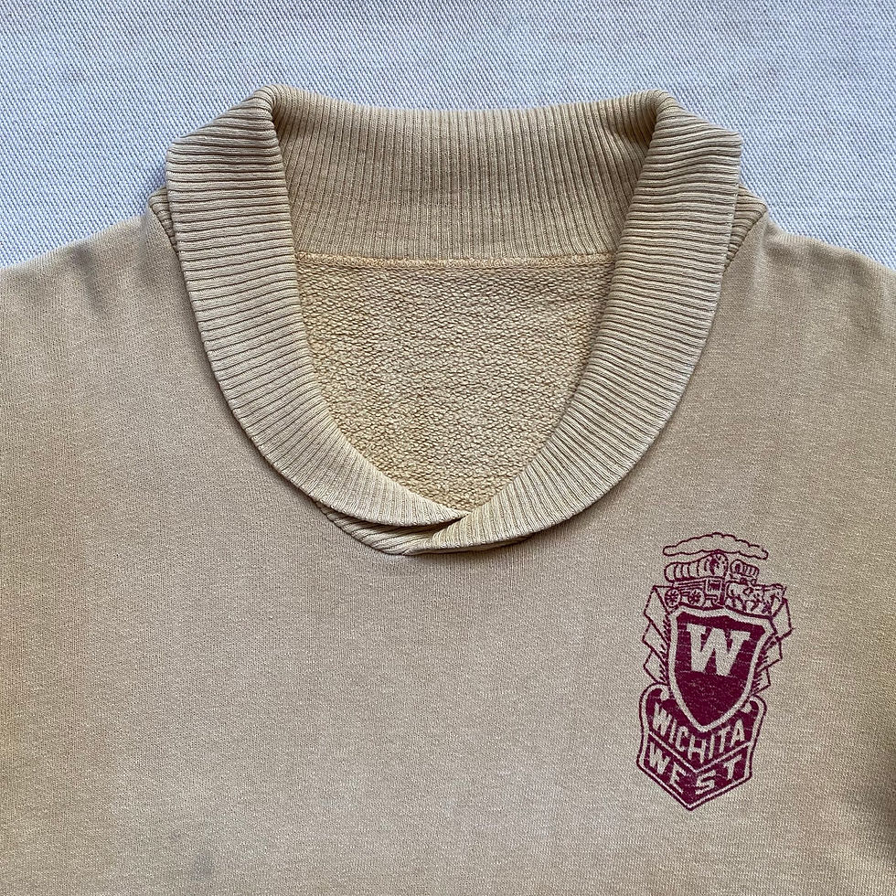 Miniaturbild: 50’s UNKNOWN BRAND SHAWL COLLAR TWO TONE SWEAT SHIRT 