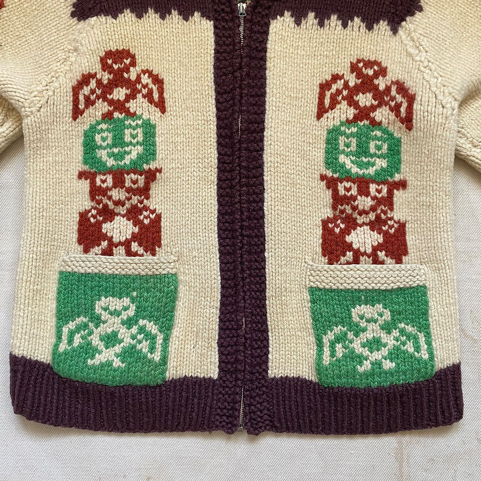 섬네일: 60’s COWICHAN KNITTED SWEATER TOTEM POLE PATTERN