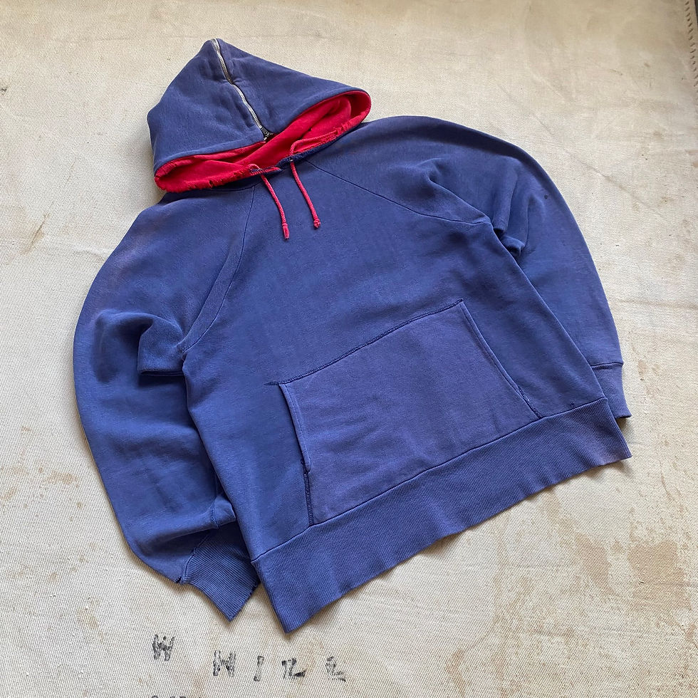 縮圖：50-60’s UNKNOWN BRAND PLAIN ZIP HOOD TWO TONE SWEAT PARKA