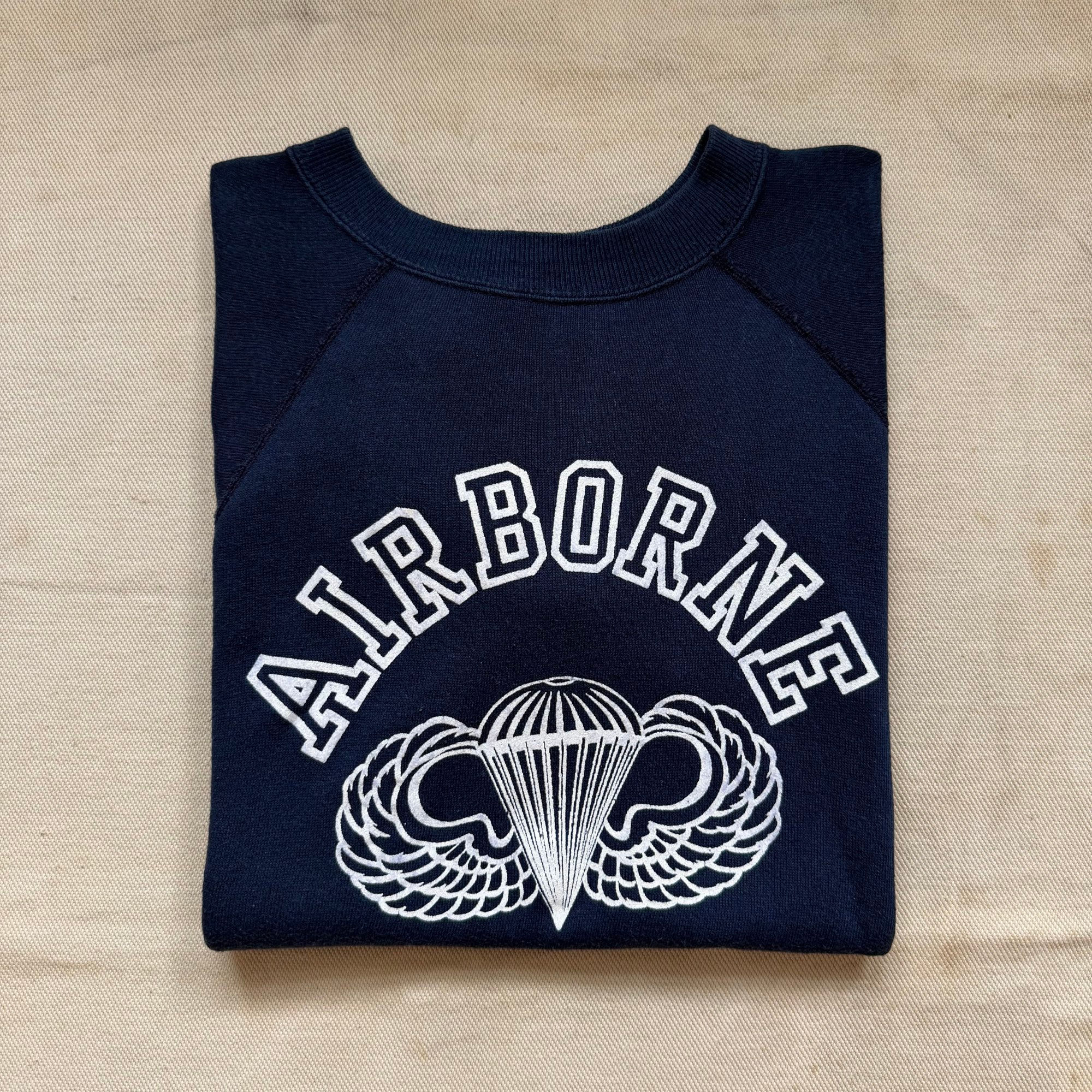 60-70's VELVA SHEEN "AIRBORNE " S/S FLOCK PRINT SWEATSHIRT 