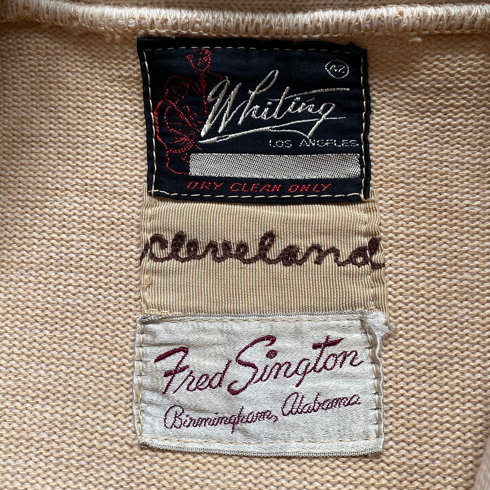 縮圖：60’s WHITING VARSITY KNIT WOOL CARDIGAN 
