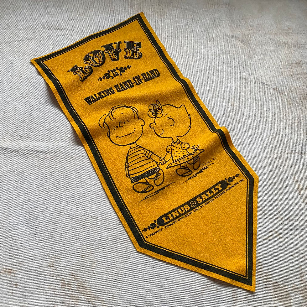 섬네일: 60’s PEANUTS LINUS & SALLY FELT BANNER 