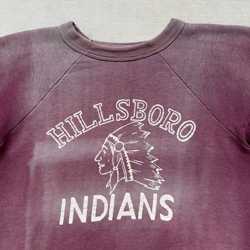 Thumbnail: 50’s HANES CUT OFF SLEEVE  "HILLSBORO INDIANS" SWEATSHIRT 
