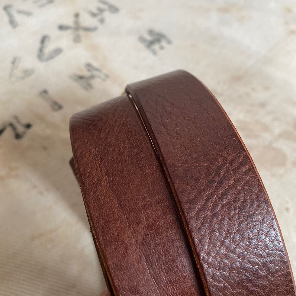 섬네일: HANDMADE LEATHER BROWM BELT WITH SOILD BRASS BUCKLE
