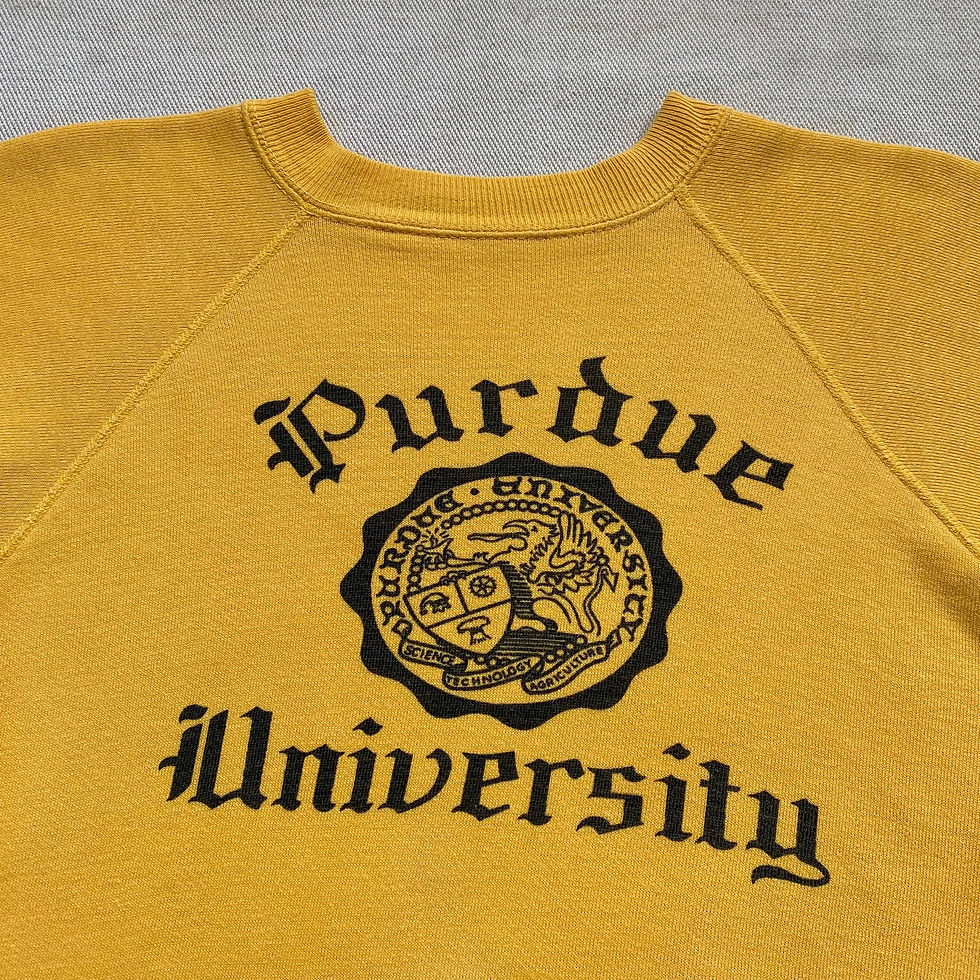 縮圖：60-70’s PRUDUE UNIV. UNKNOWN BRAND WATER PRINT SWEAT SHIRT 