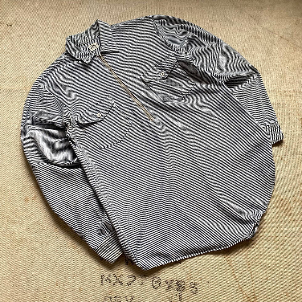 섬네일: 60’s LEE HICKORY STRIPED HALF ZIP WORK SHIRT 