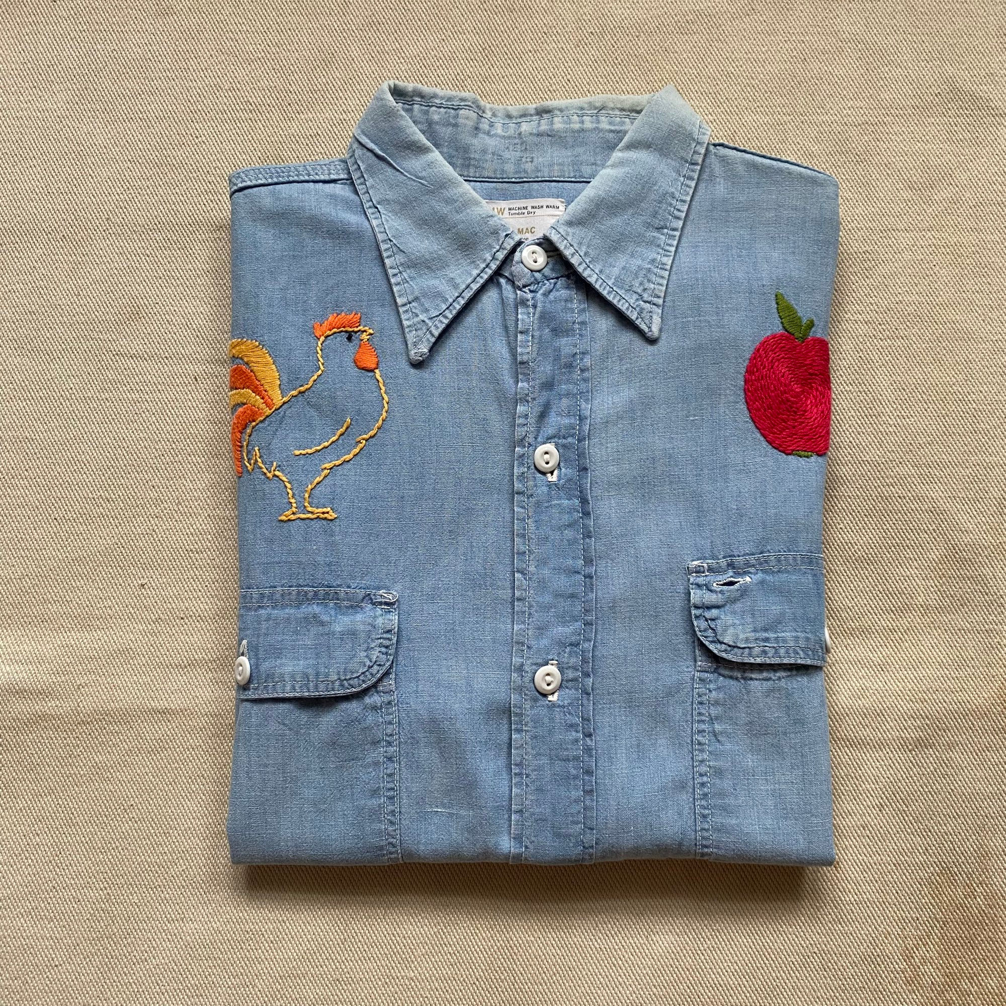 70’s BIG MAC EMBROIDERED CHAMBRAY SHIRT