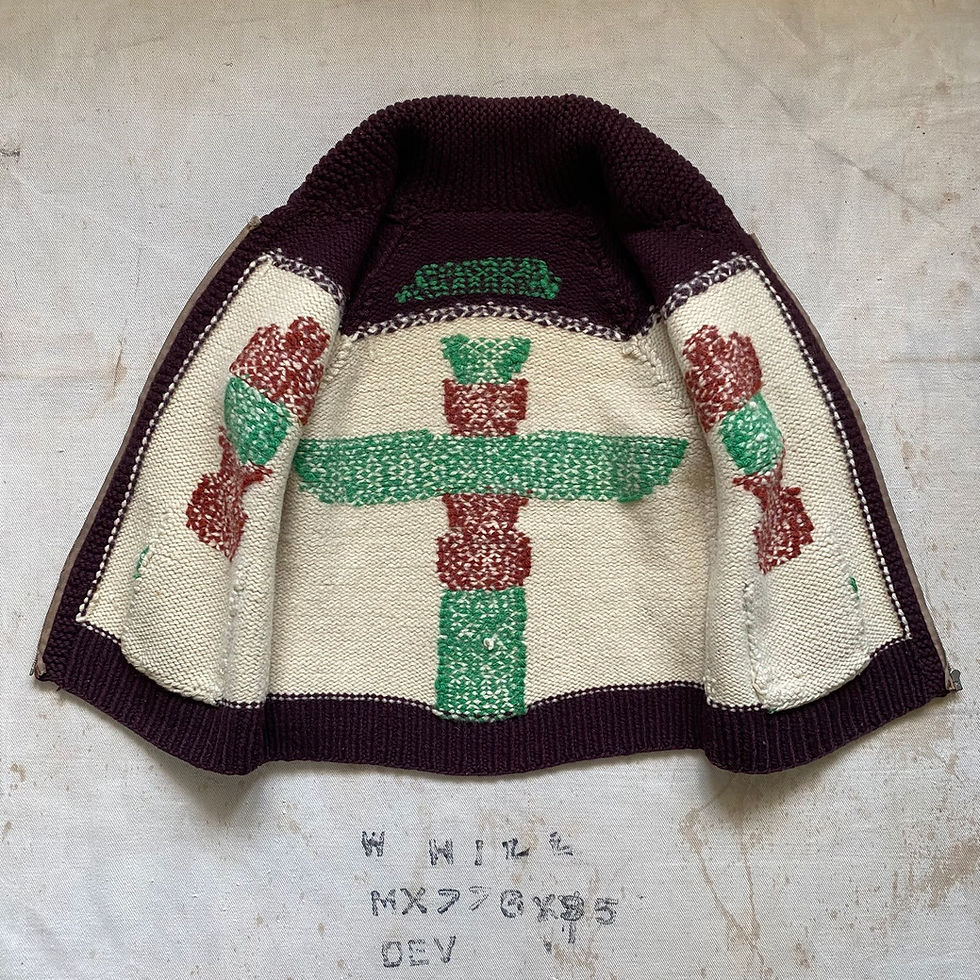 섬네일: 60’s COWICHAN KNITTED SWEATER TOTEM POLE PATTERN