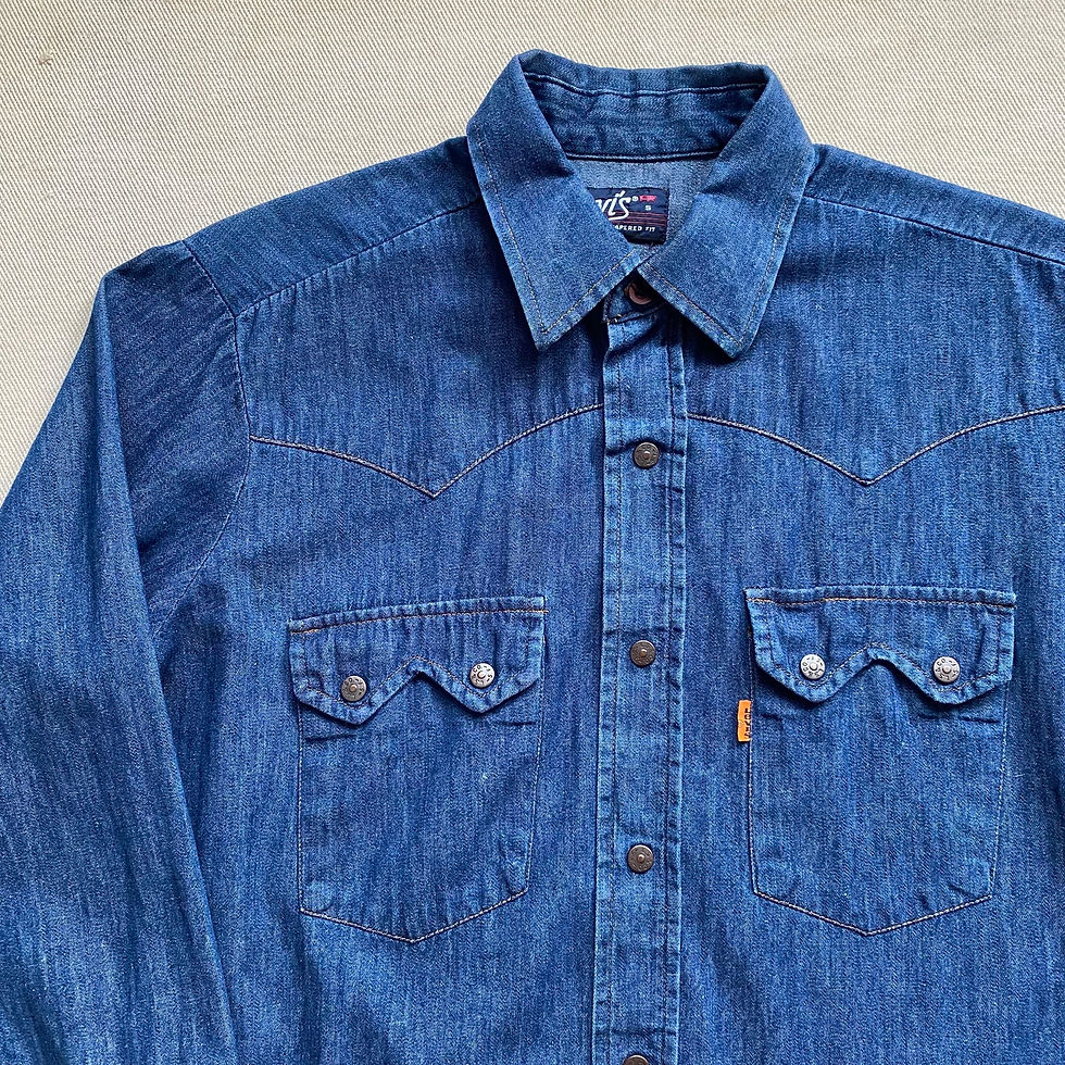 섬네일: 70’s LEVI’S SAWTOOTH SNAP BUTTON DENIM WESTERN SHIRT 