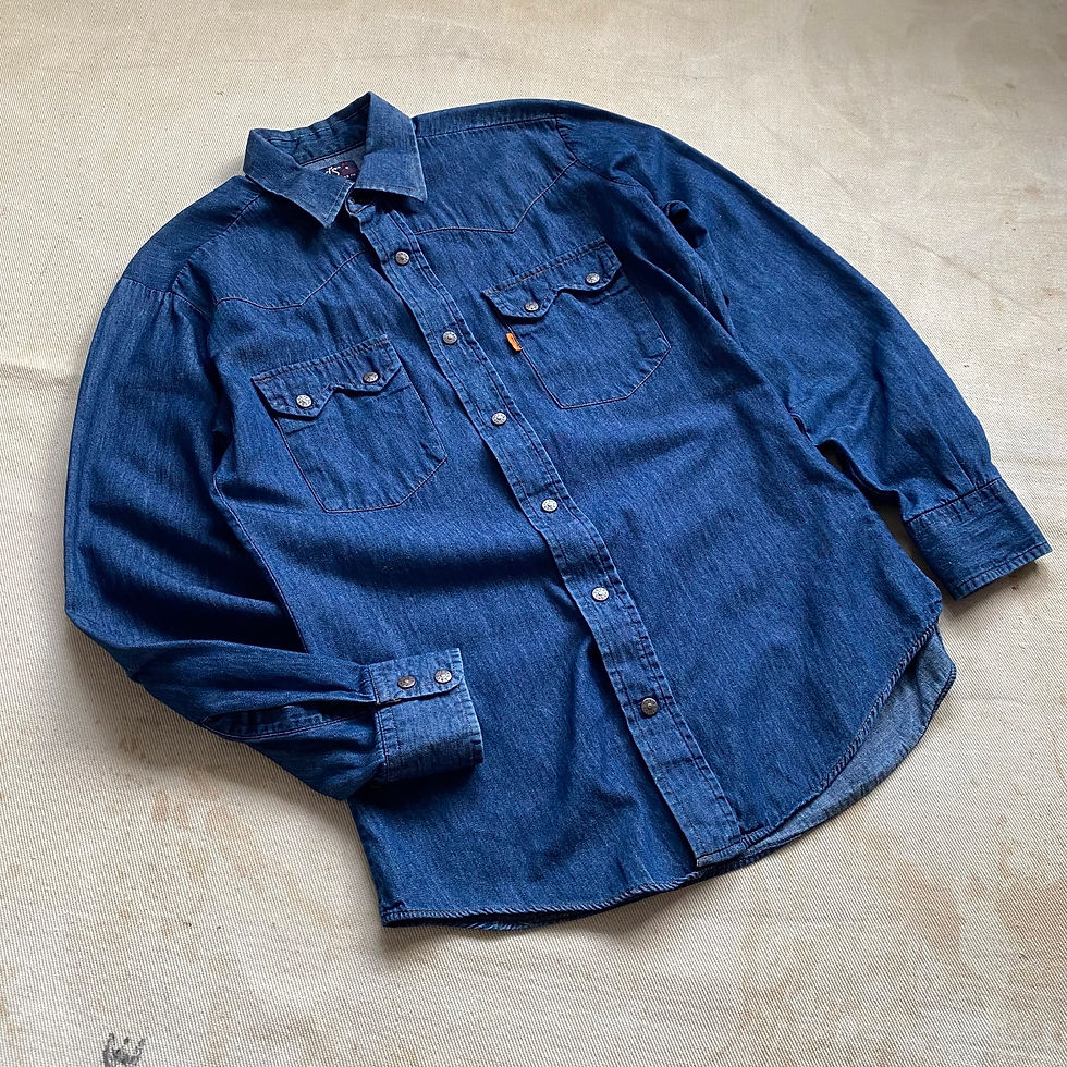 섬네일: 70’s LEVI’S SAWTOOTH SNAP BUTTON DENIM WESTERN SHIRT 