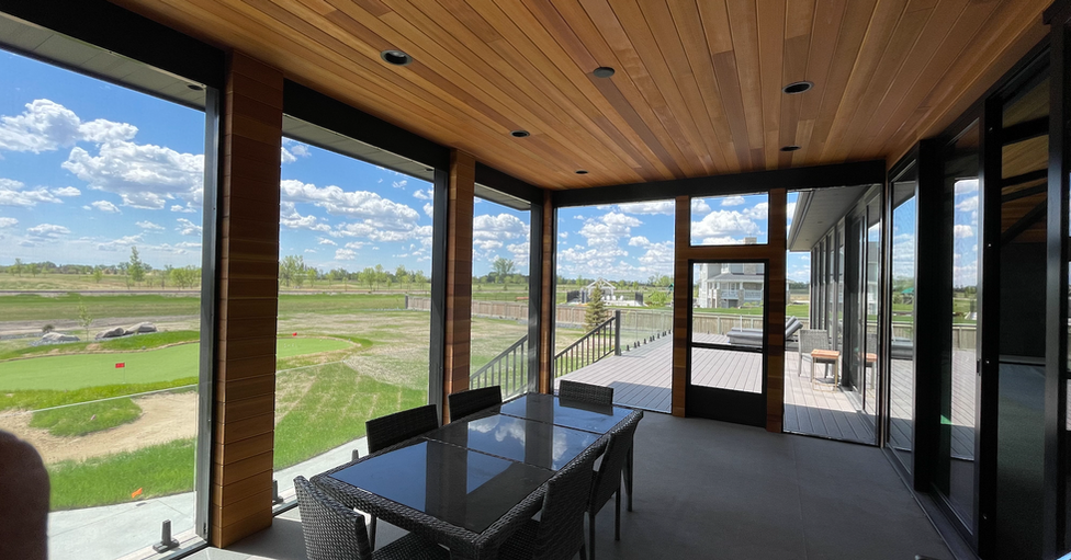 Screen walls covered patio