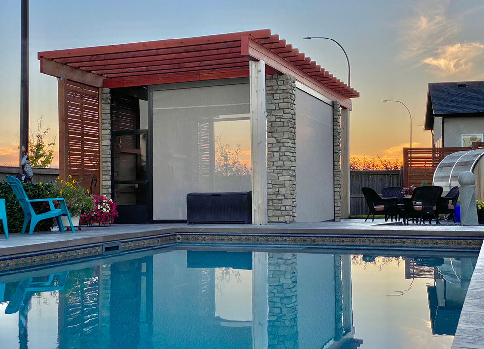 motorized screens on pergola