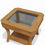 Thumbnail: Solid Teak Wood Corner End Table with Glass Top