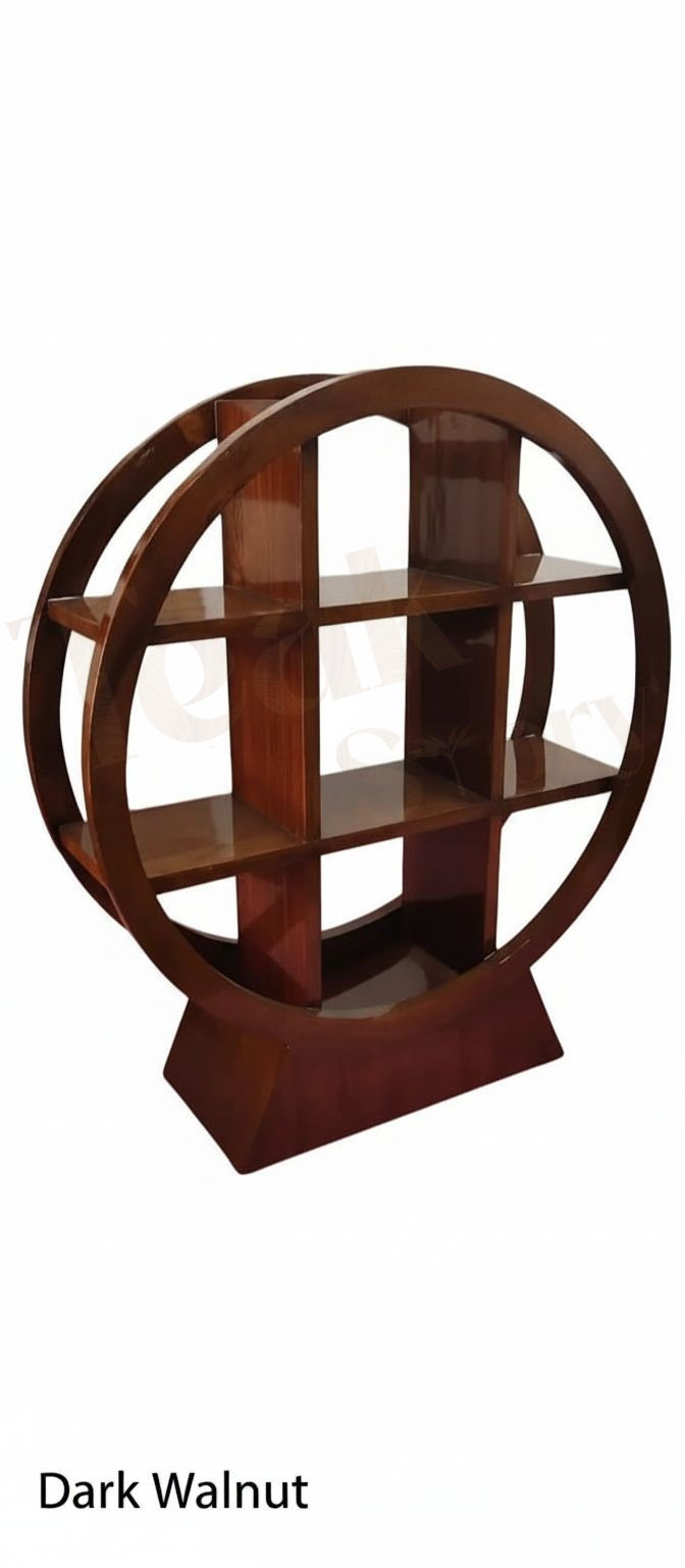 Thumbnail: Handcrafted Teak Wood 9-Compartment Display Rack