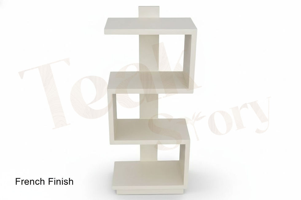 Thumbnail: Unique ZigZag Teak Wood 3-Tier Side Table / Book Rack