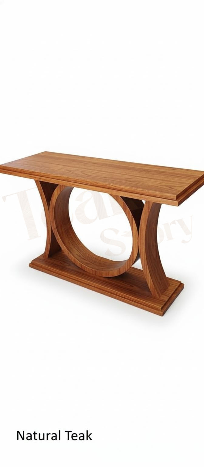 Thumbnail: Unique Double Arc Base Entryway Sofa Table