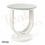 Thumbnail: Elegant U-Shaped Solid Teak End Table with Round Glass Top