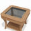 Thumbnail: Solid Teak Wood Corner End Table with Glass Top