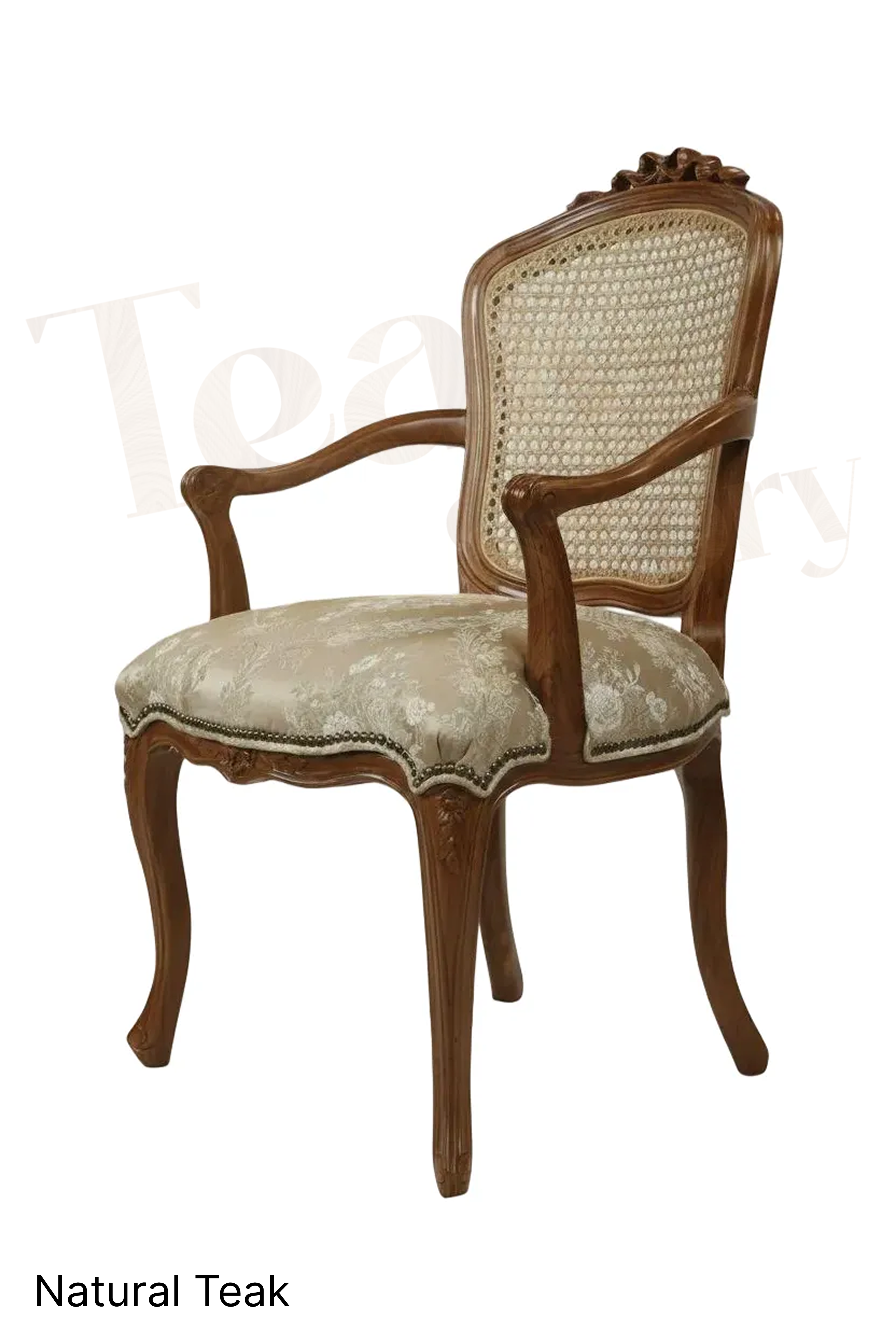 Louis XV style cabriolet Teak Wood Chair