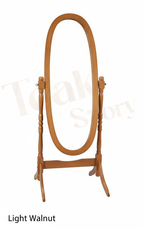 Thumbnail: Exquisite Solid Teakwood Standing Oval Shape Dressing Mirror