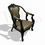 Thumbnail: Vintage Inspired Rococo Teak Armchair with Upholstered Seat