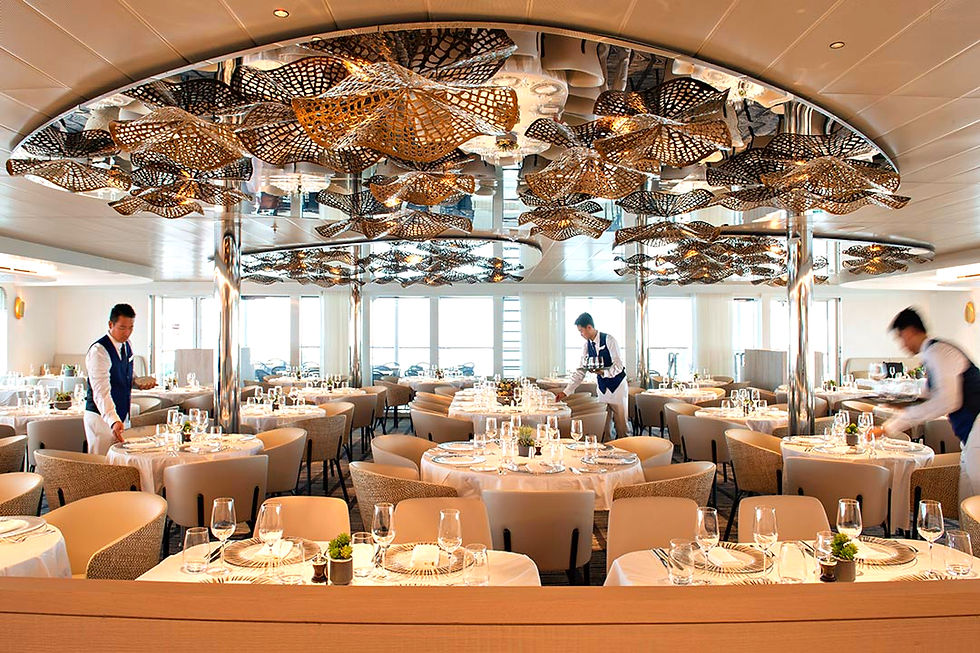 Dining Room aboard Tauck's Iceland Ship Le Bellot